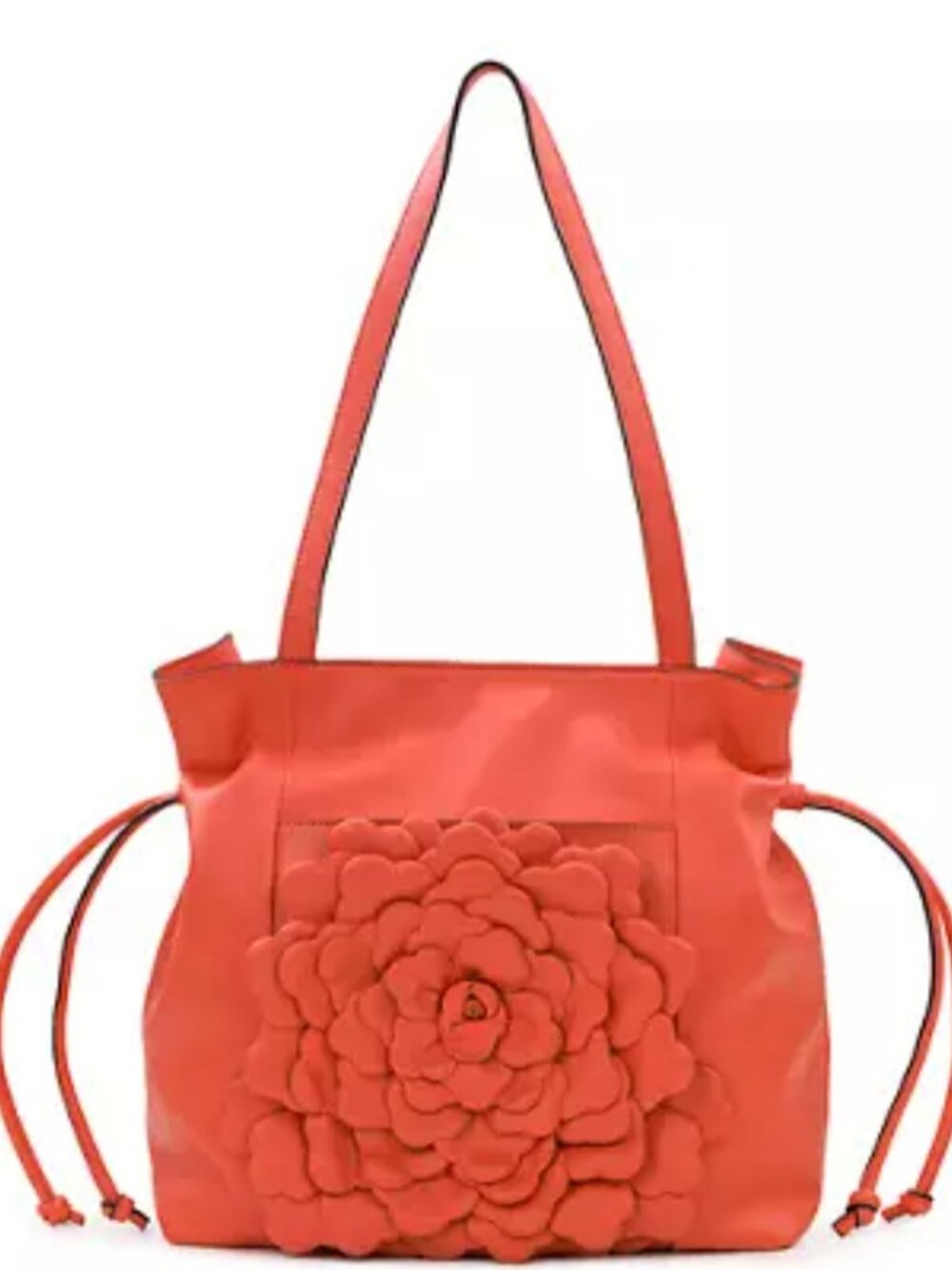 NWT Patricia Nash Everton Flower Petals Coral Leather Bag